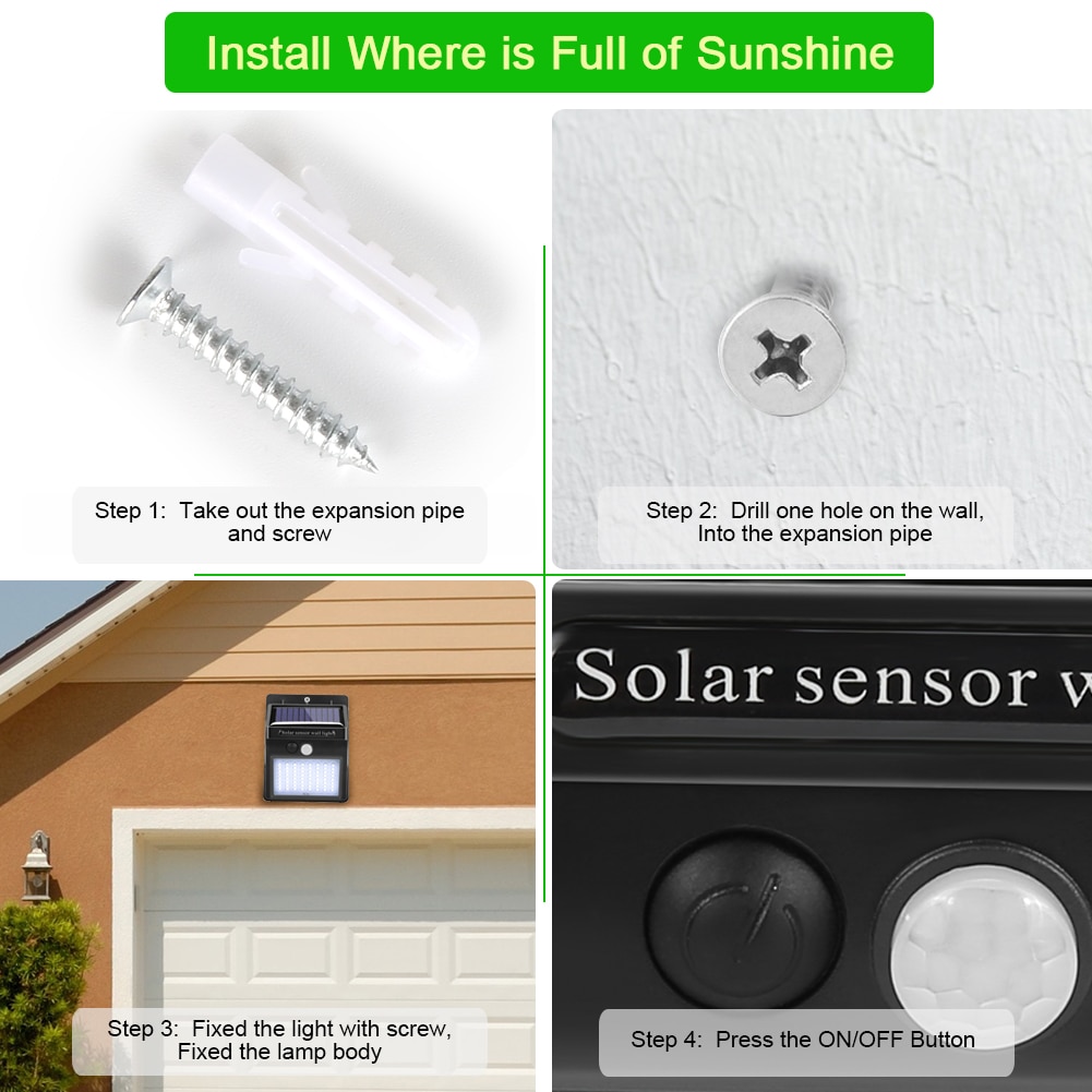 Wall LED Solar Lamp for Garden Wall LED Solar Lamp for Garden