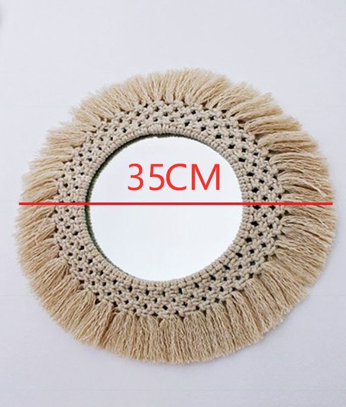 Round Embroidered Tapestry Mirror Round Embroidered Tapestry Mirror